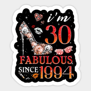 Womens Womens Chapter 30 Fabulous Since 1994 30Th Birthday Sticker